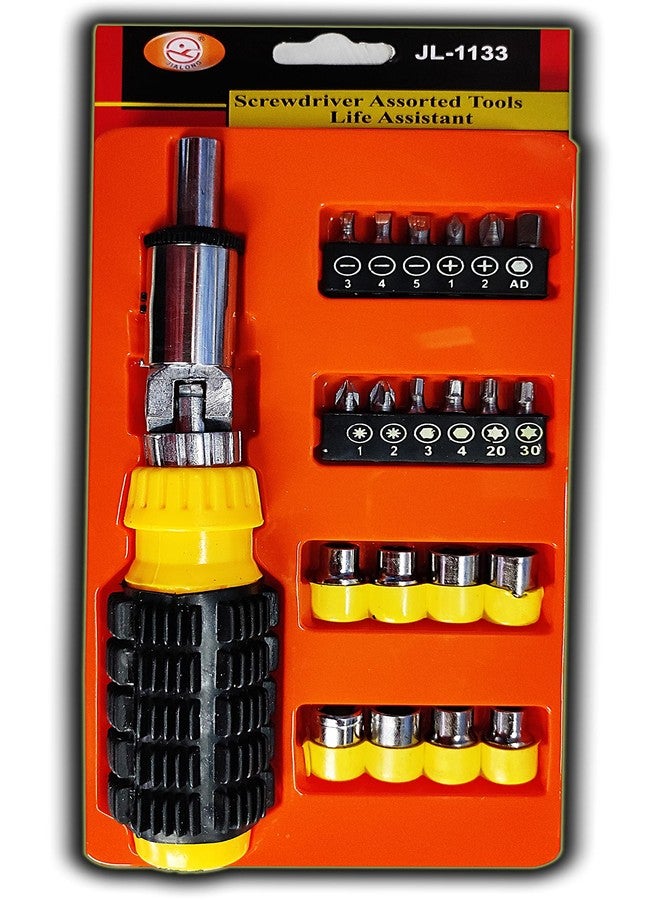 Shopper52 Multipurpose Screwdriver Socket Set Tool Kit Combination Magnetic Wrench for Home, Office, Car, Bike - 36PCTK - Image 1